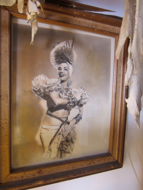 A picture of Carmen Miranda in his studio